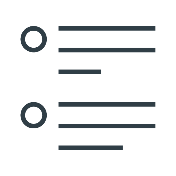 Lineart of bullet point list
