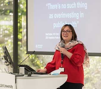Head of School Professor Sophia Zoungas opening proceedings 