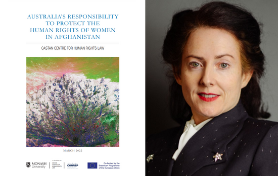 Cover of the report, next to a photo of Maria O'Sullivan.