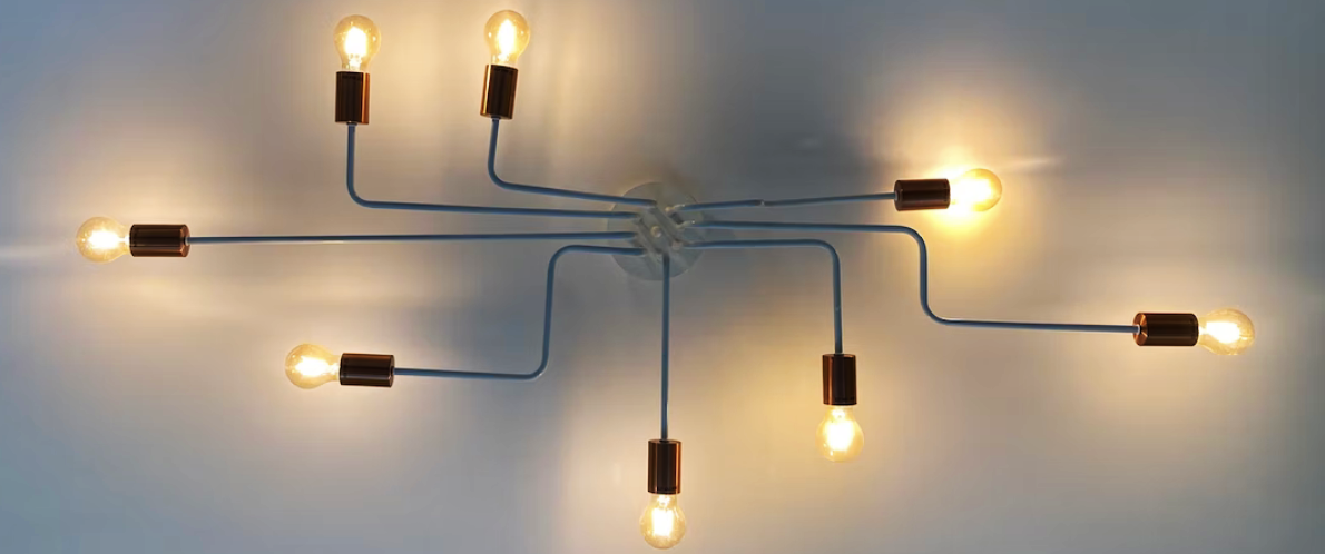 Light globes on banner