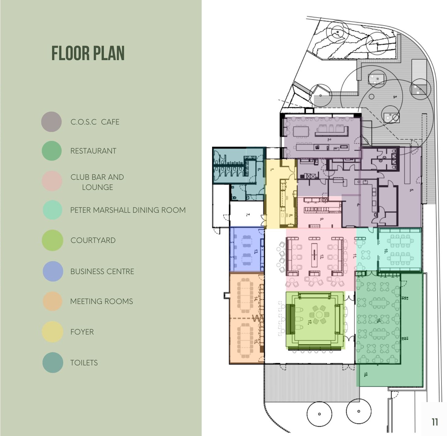 Floor plan of Monash Club