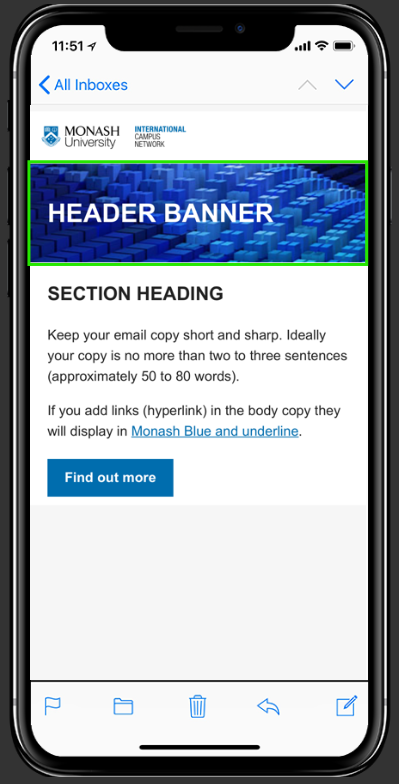 Header banner MOBILE mockup