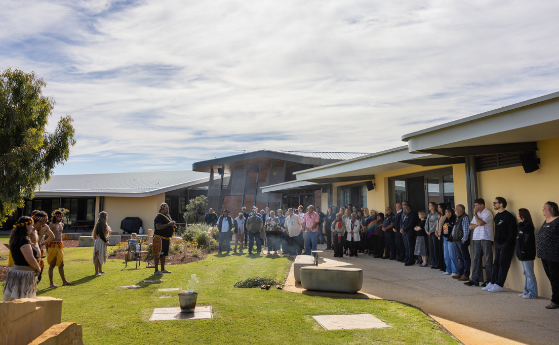Welcome to Country by Bindjareb Nyungar Traditional Owner Theo Kearing and the Bindjareb Middar dancers at NIDR WA Policy Roundtable