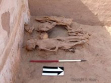 A group of bodies located with the upper burials in Room 2.
