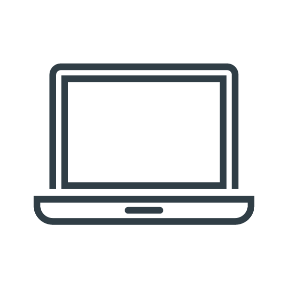Lineart of open laptop