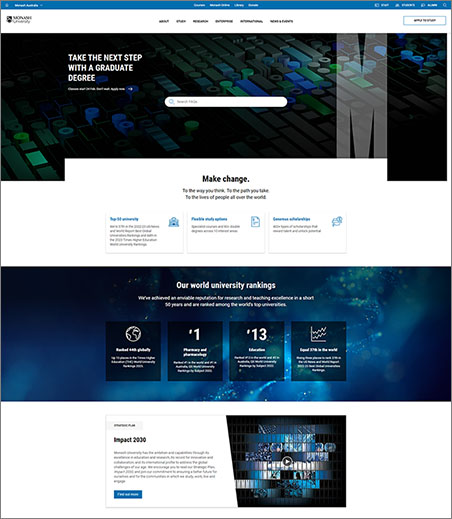 Landing page with banner