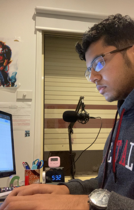 Student studying