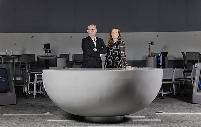 Professor Mike Phillips, Monash Virtual School Director and Tara Mannix, Monash Virtual School Manager
