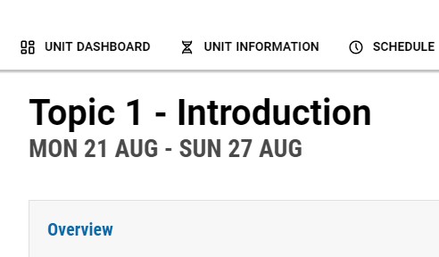 Learning section heading showing dates