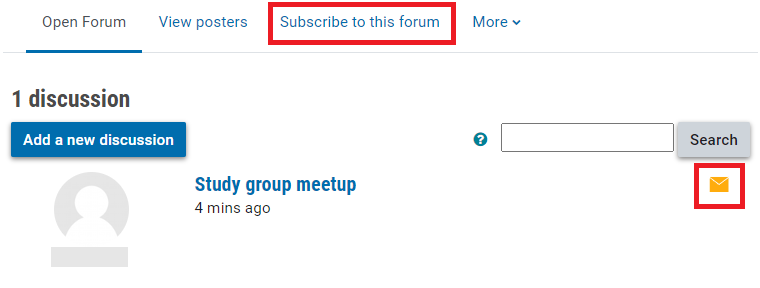 Screenshot of an open forum page with subscribe options highlighted.