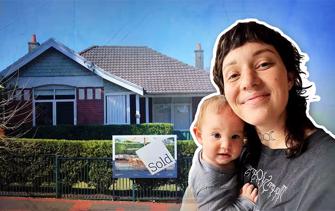 Photo of mother and house just sold