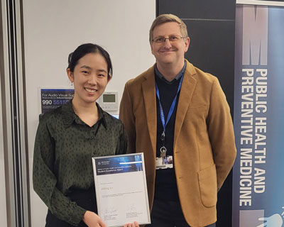 Jiting Li with Bachelor of Medical Science (Honours) coordinator A/Prof Chris Barton