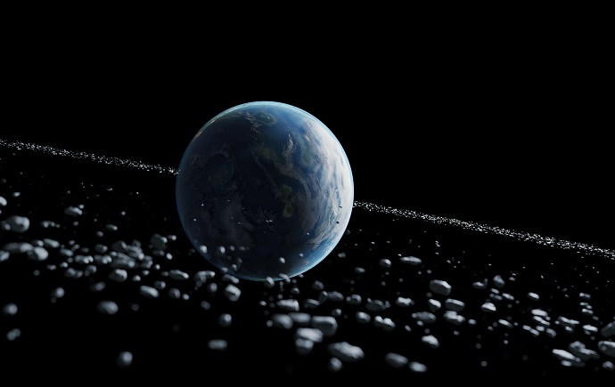 Artist's impression of the Earth's ring system: Oliver Hull