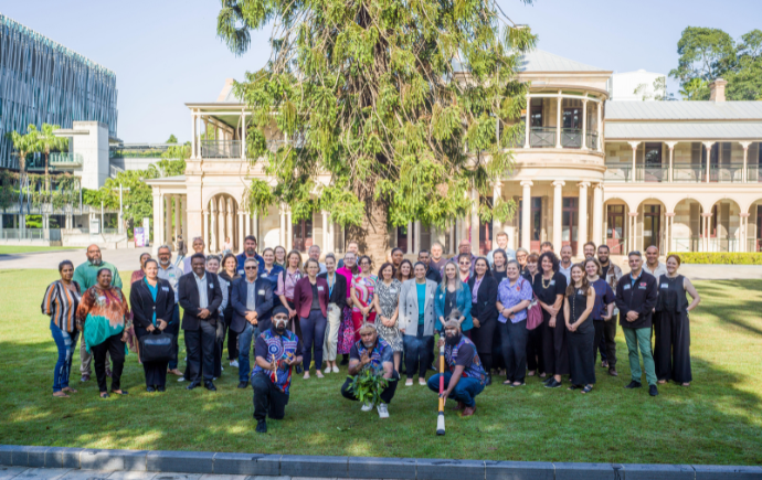 A group photo of attendees at the Qld Indigenous Disaster Policy Roundtable