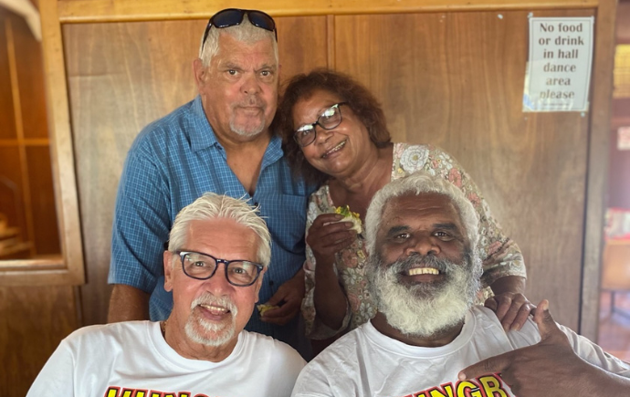 Bundjalung Co-designers Ken Gordon, Lynette Donnelly, Avery Brown and Joe Walker at Copmanhurst Hall, Dec 2024