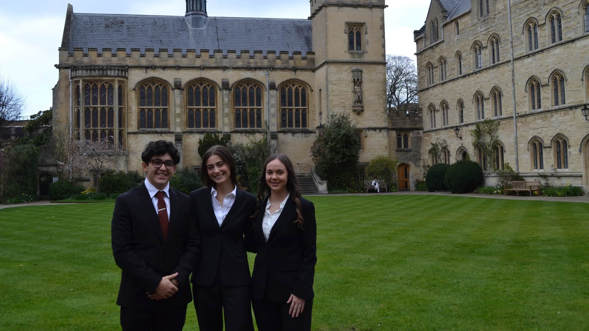 Francesco, Virginia and Lauren on Oxford University Campus at the Oxford International Intellectual Property Law Moot 2025