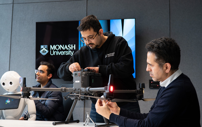 VL reseachers working with drone