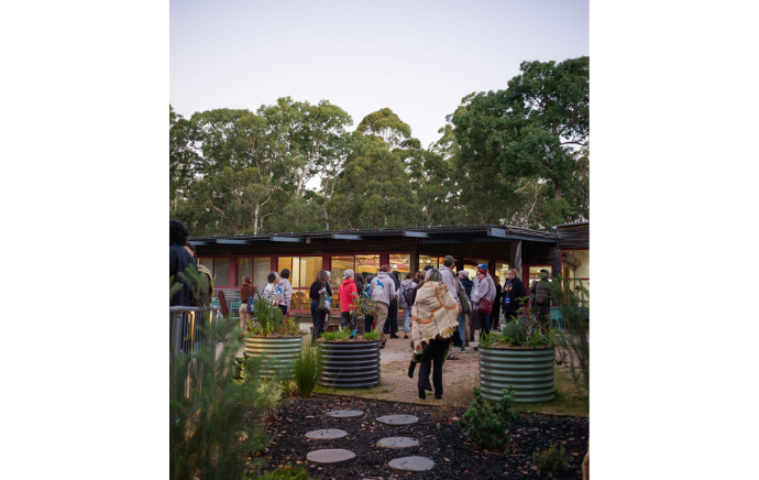 Delegates entering the Welcome Reception at the GLaWAC Art Gallery for the NIDR Gathering 2026 - credit Gabrielle Connole Photography
