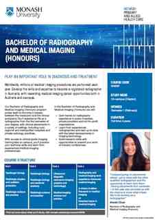 Bachelor of Radiography and Medical Imaging (Honours) flyer image