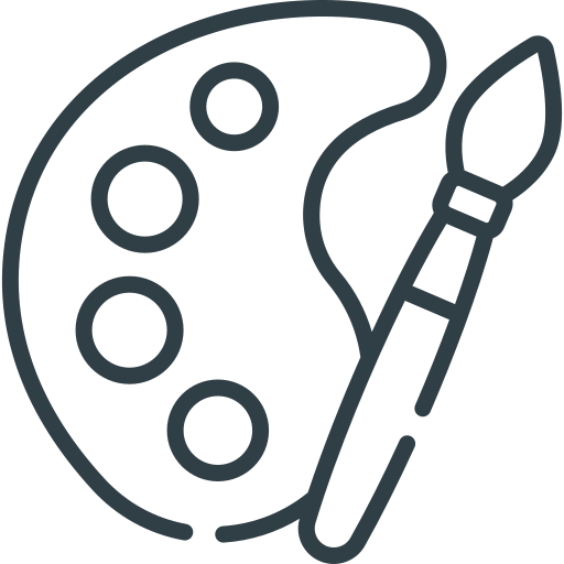 clipart of paint palette and brush