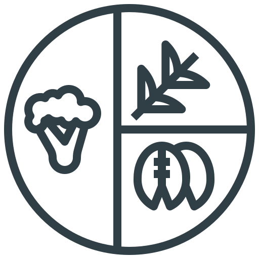 clipart circle of with three food types in each section