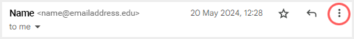 image of email showing where to click to report
