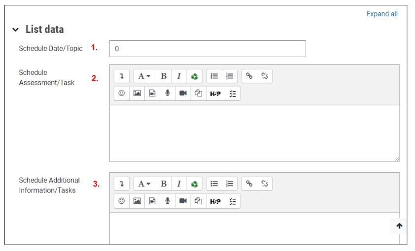 schedule section
