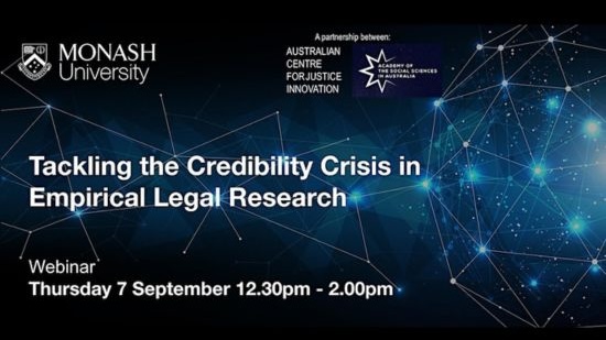 Promotional slide for ‘Tackling the Credibility Crisis in Empirical Legal Research'