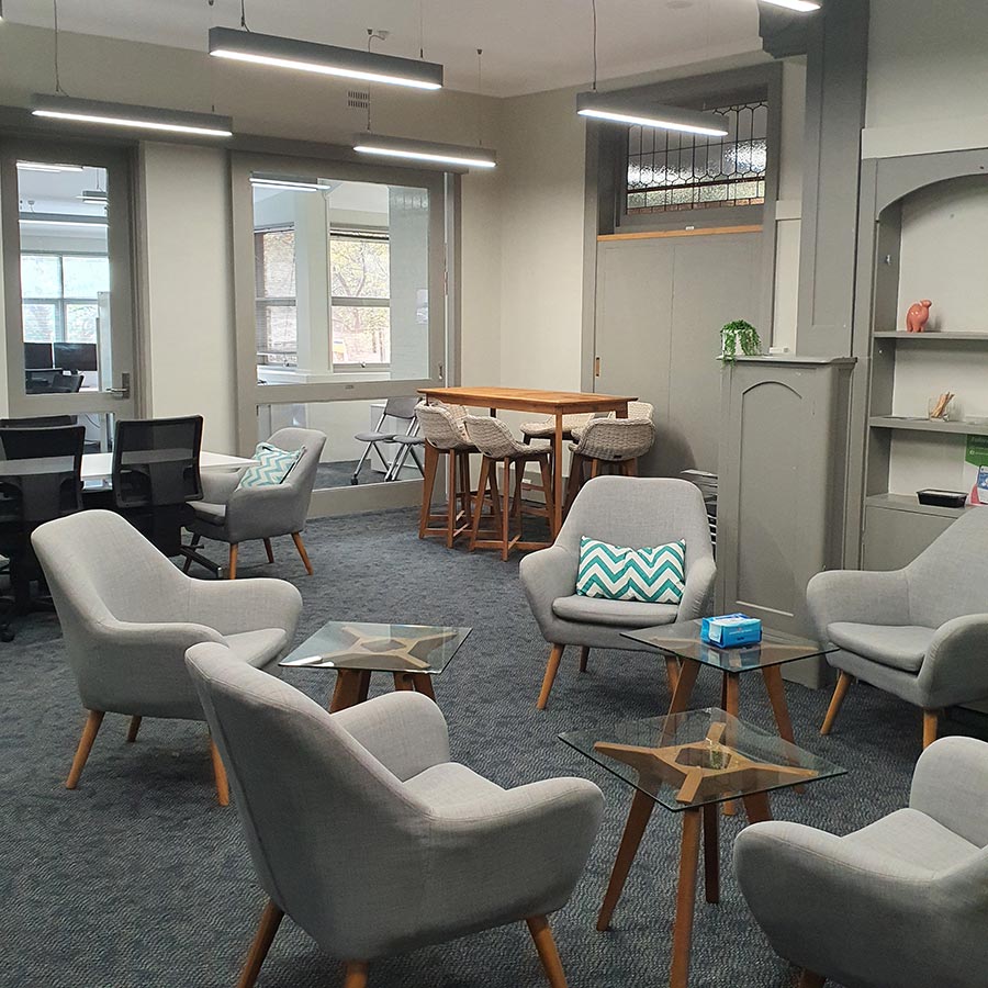 Peninsula postrgraduate study centre basement collaboration lounge