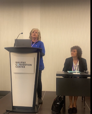 Claire Hutton presenting