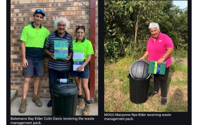 Two photos of Steph's Home Services staff helping Elders with yard maintenance