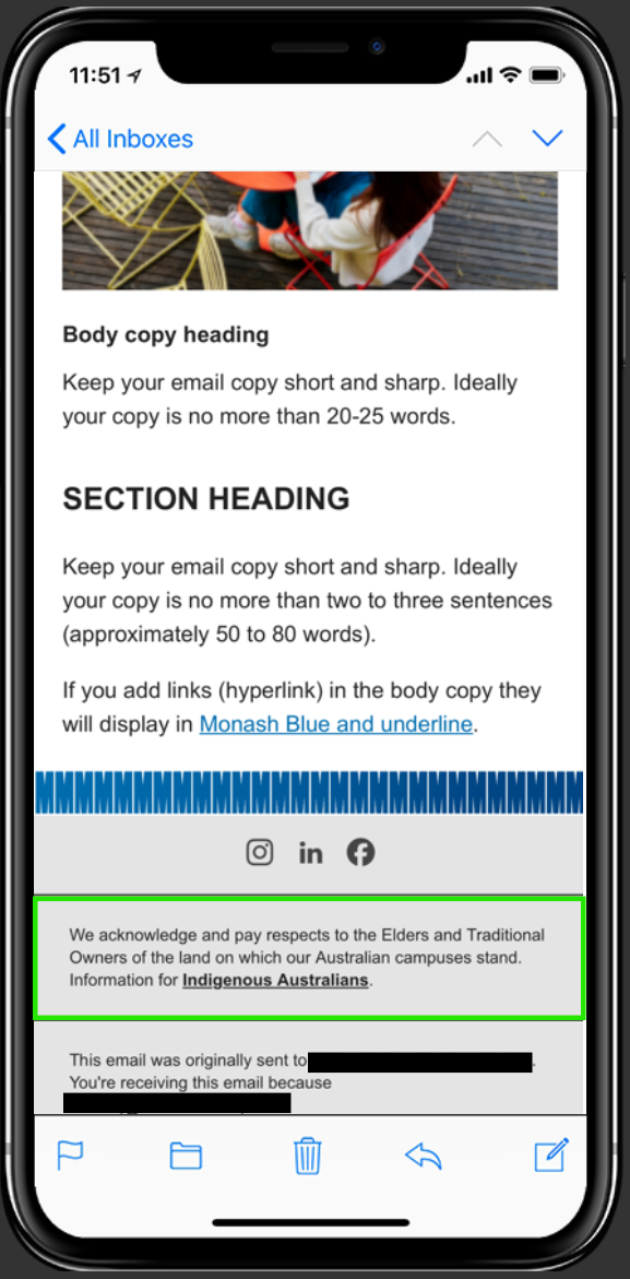 Indigenous acknowledgment MOBILE mock