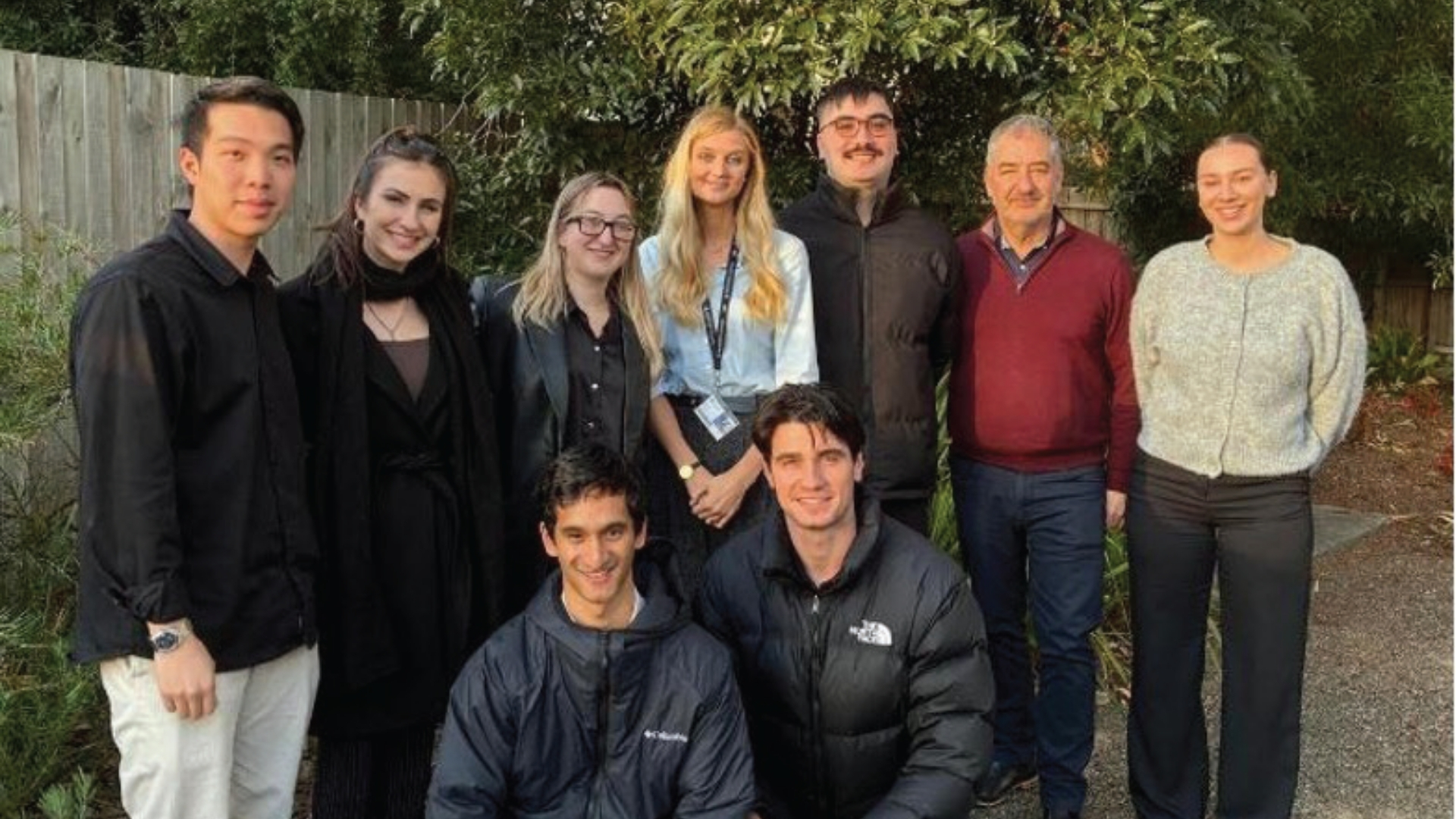 The inaugural cohort of Sports Law & Governance Clinic students alongside supervisor Dr Karin M Frodé and Associate Professor Eric Windholz.
