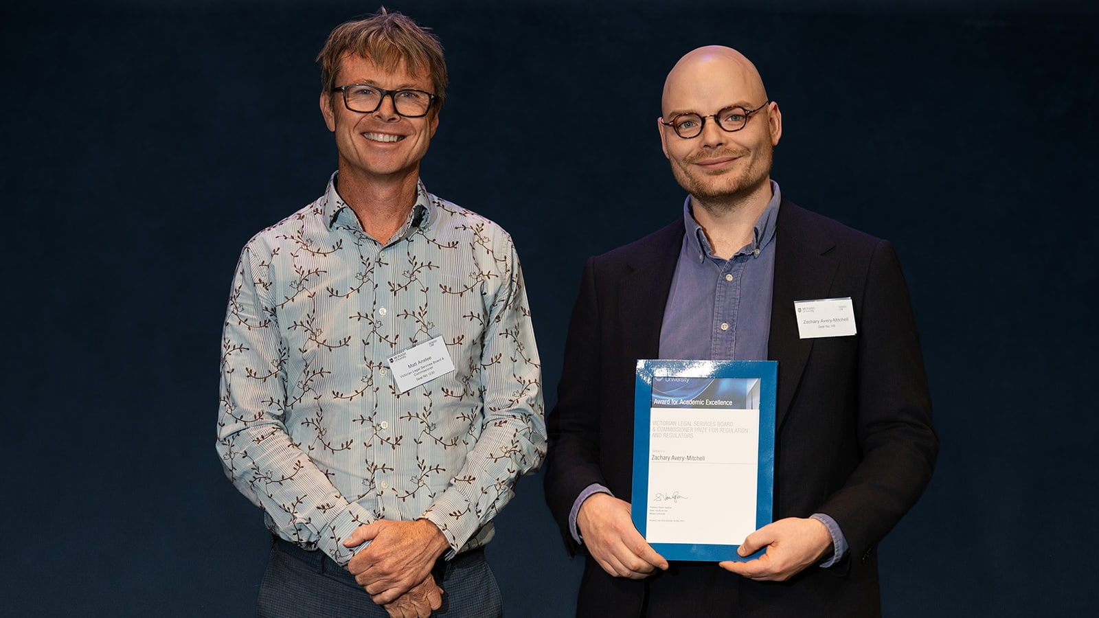 Matt Anstee from Victorian Legal Services Board & Commissioner and Zachary Morrison Avery-Mitchell.