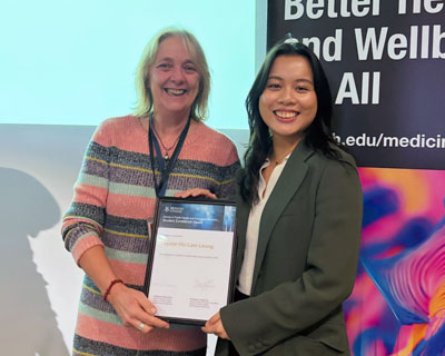 Master of Health Data Analytics coordinators Dr Joanna Dipnall with Crystal Hiu Lam Leung Master of Health Data Analytics coordinators Dr Joanna Dipnall with Crystal Hiu Lam Leung