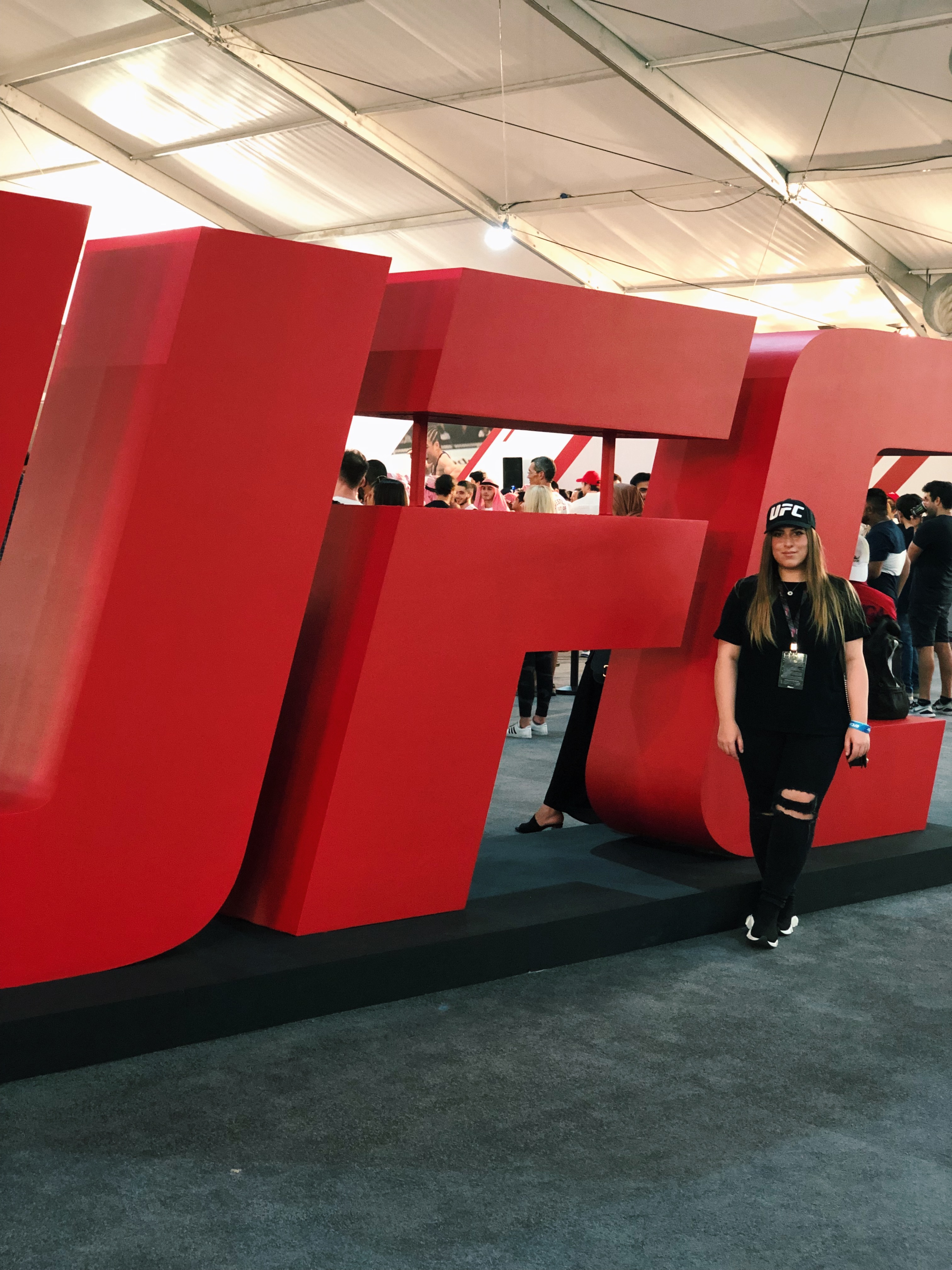Ghadeer at the UFC 242 Abu Dhabi event in 2019