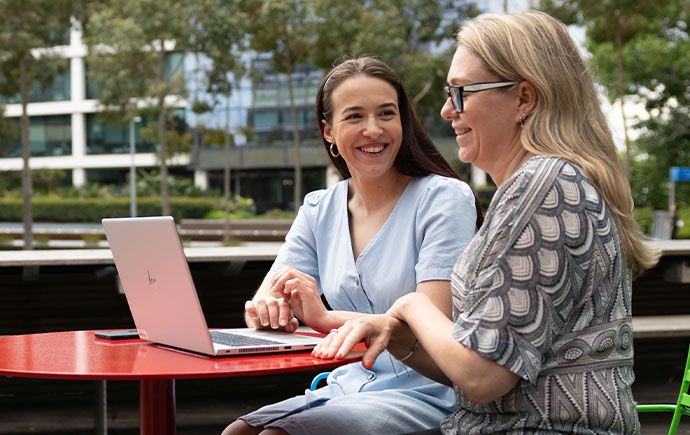 Two postgraduate Monash Business School students