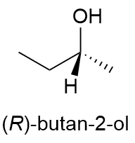 an asymmetrical molecule R-butan-2-ol.