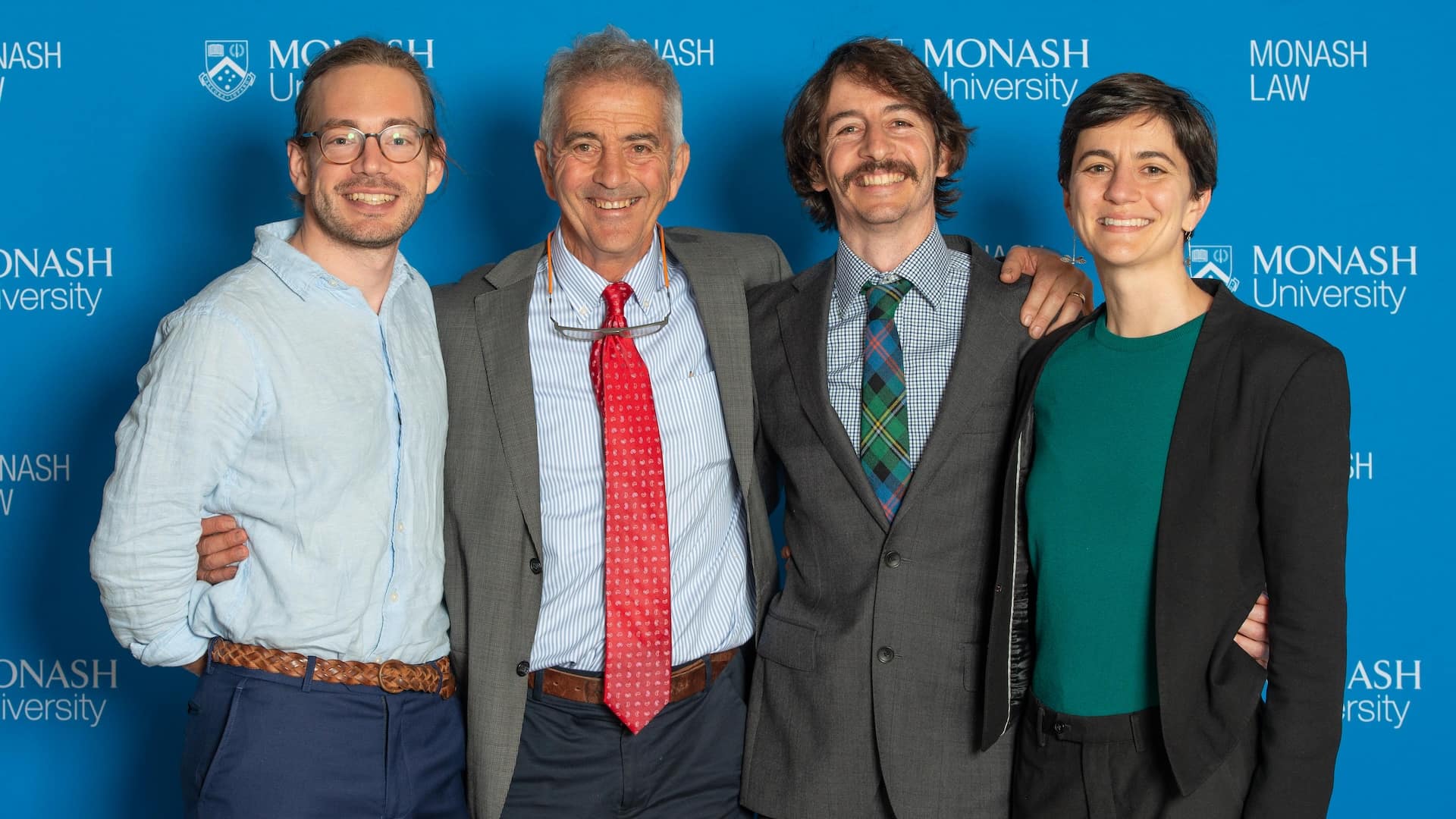 Tristan Brumby-Rendell celebrates the 2021 Postgraduate Prize with his family
