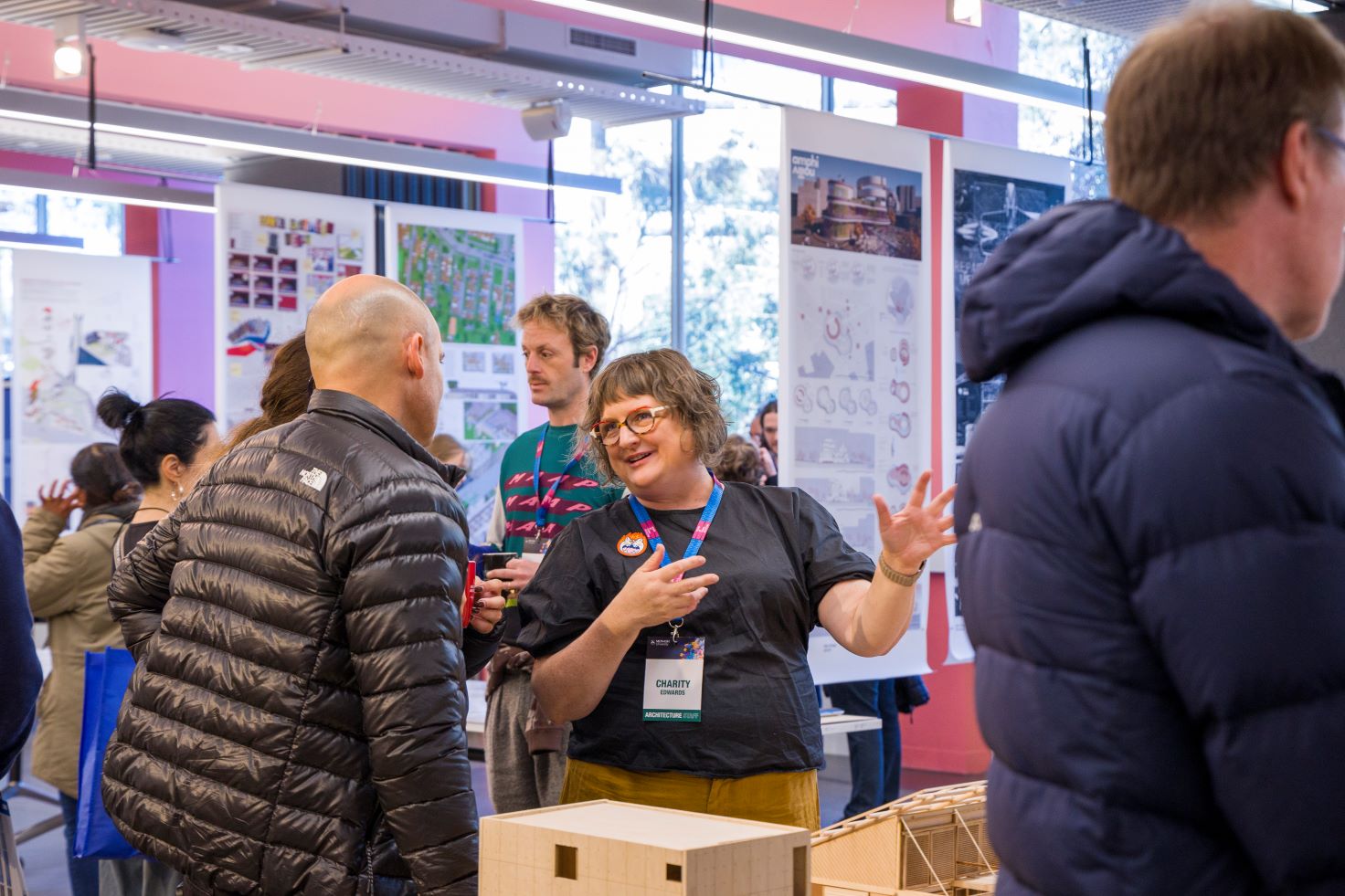 Open Day participant asking questions to a course adviser
