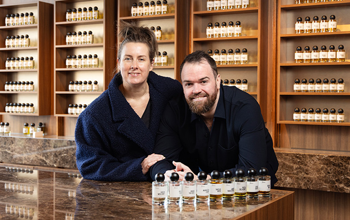 Andrew Hardiman and Mary Fox, co-founders of Flâner Fragrances.