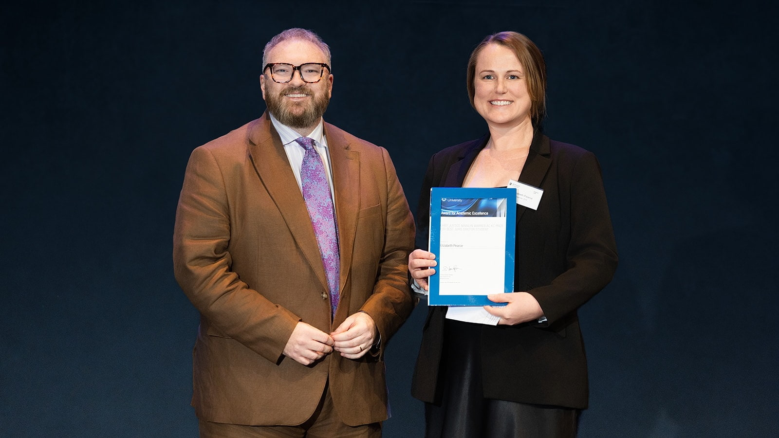 Professor Steven Vaughan and Elizabeth Pearce.
