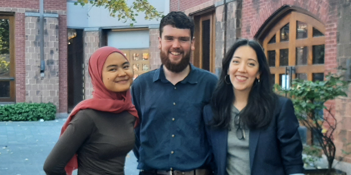 Andrea (r) and fellow PhD candidates