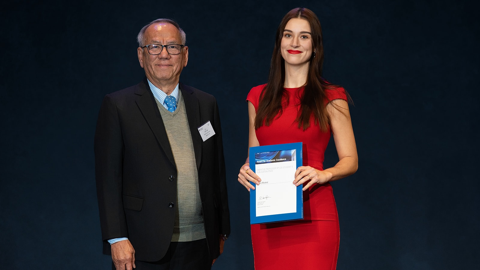 Emeritus Professor HP Lee and Anna Moskal
