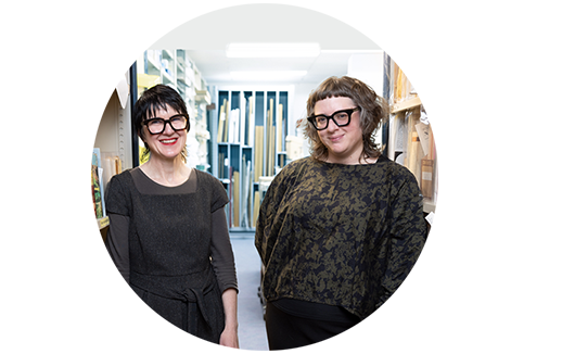 Photo of the two curators, Anne and Kerri