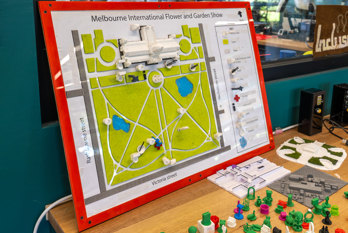Tactlcons applied on a map of the Carlton Gardens