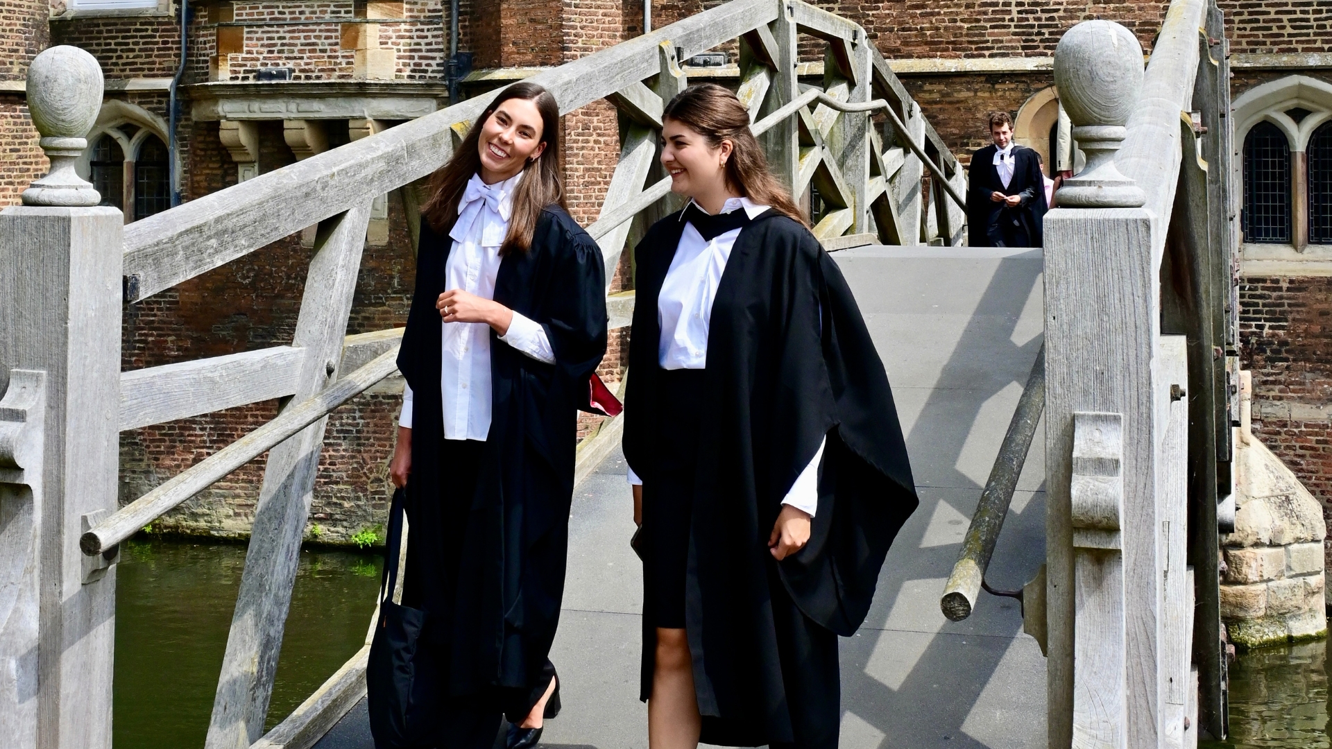 Hannah Mitchell with a friend at Cambridge.