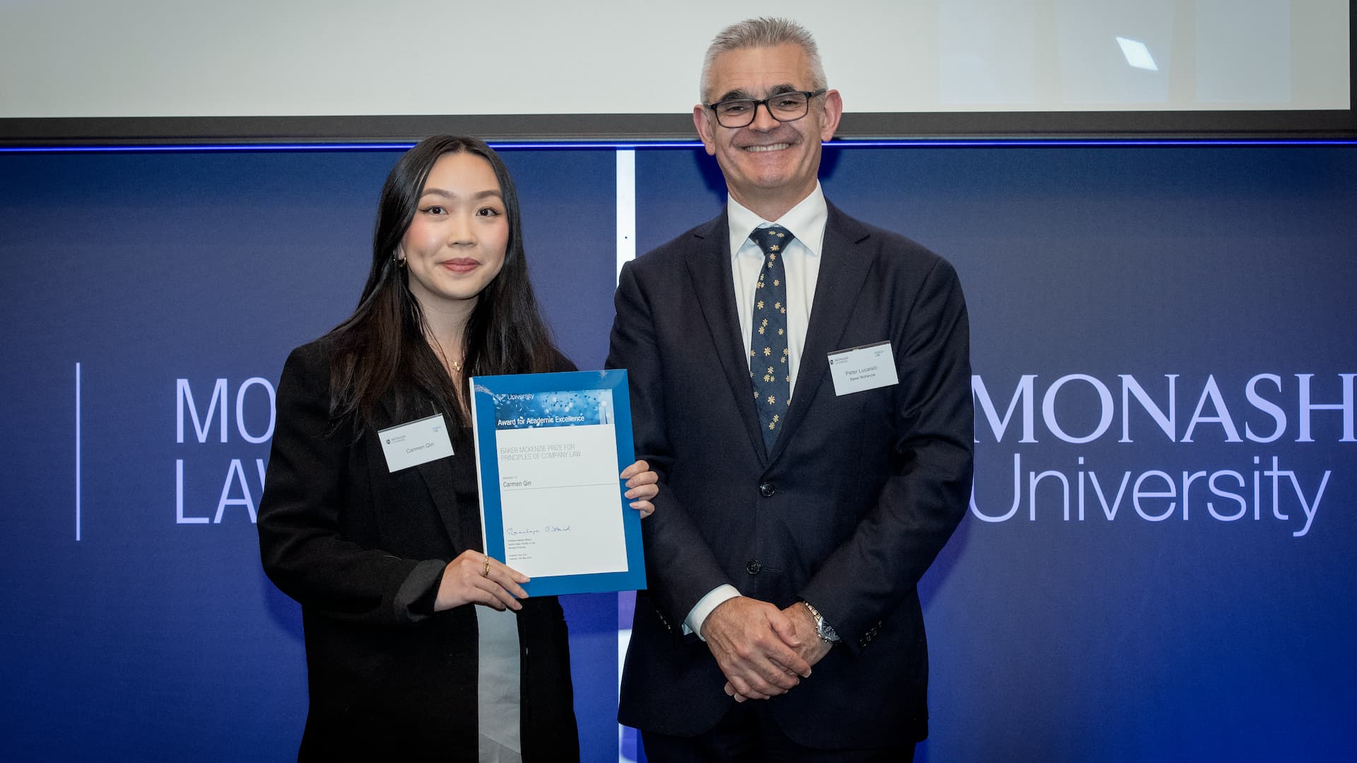 Carmen Qin at the Monash Law Postgraduate Prize Ceremony 2024