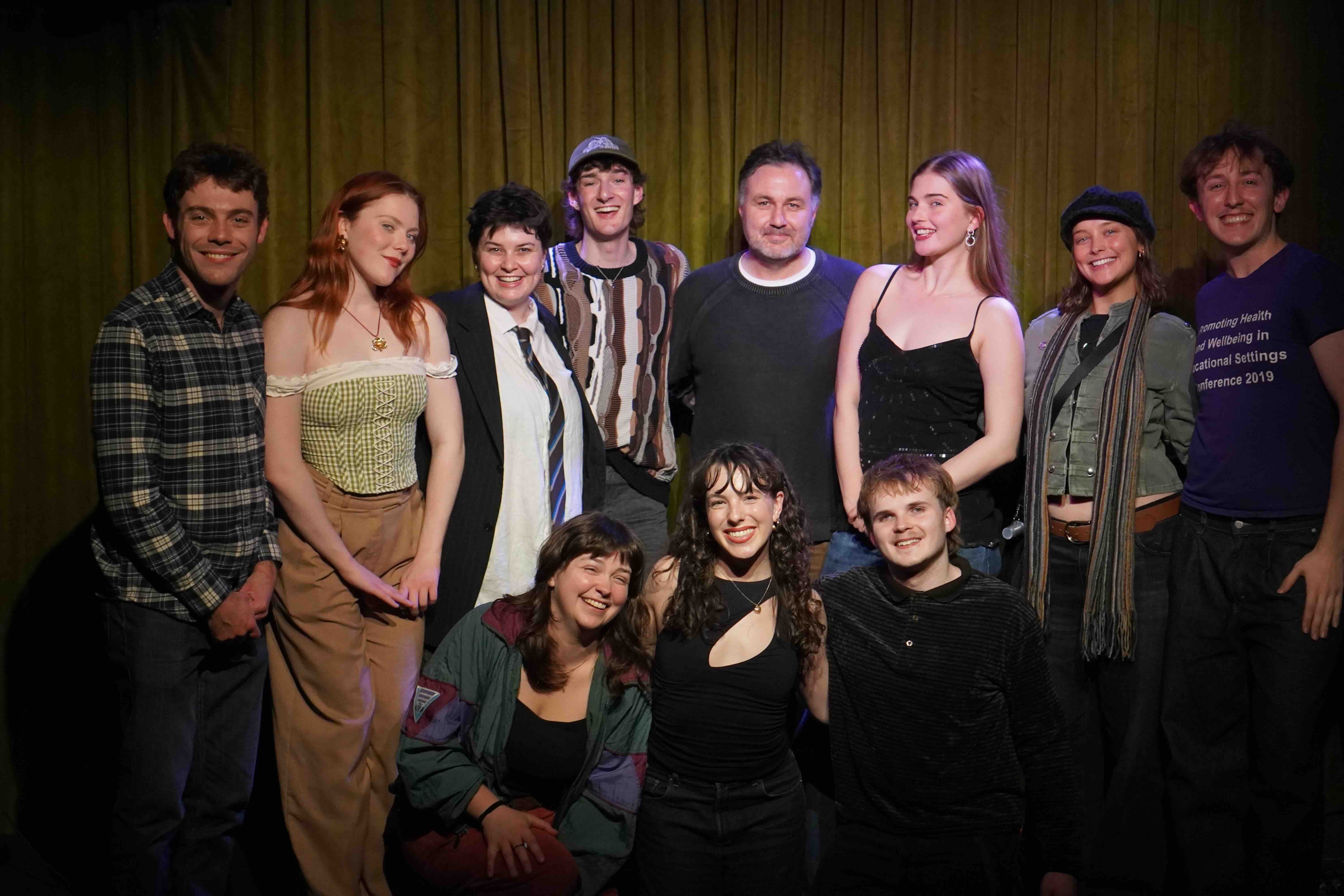 Students who took part in the stand up workshops in 2026, pictured with Caleb Lewis, award-winning writer and theatre maker.