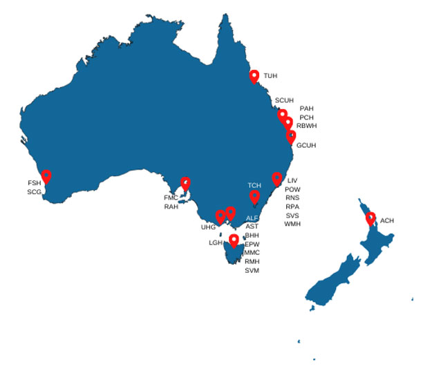 EXCEL Registry participating sites